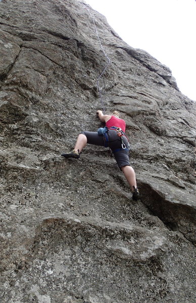 Climber beginning "Highland Malt"