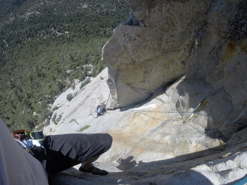 Looking down from atop the true horn.