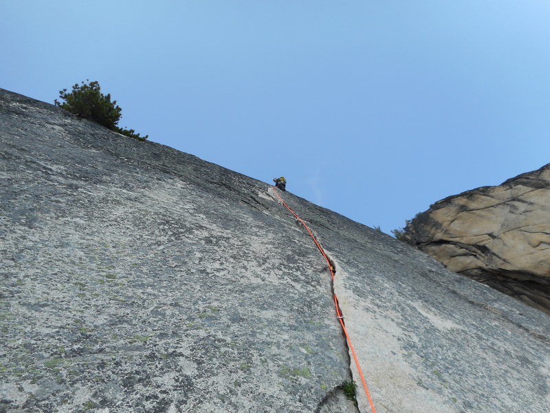 Leah Pappajohn nearing the end of pitch 1