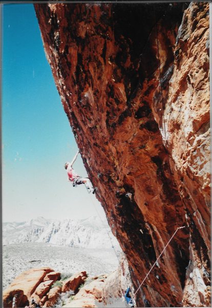 Erik Gearhart redpointing, 4/95