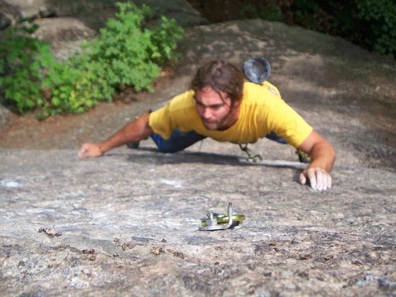 The crux headwall on Effigy...<br>