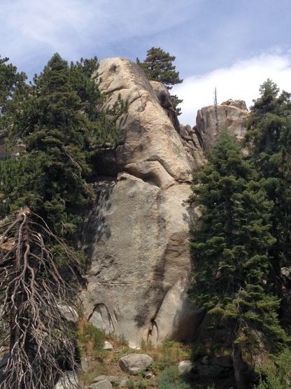 Siberia Creek Tower (SW Face) as seen from the Siberia Creek Trail, Big Bear South<br>