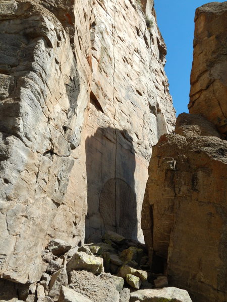 Very interesting geology! The shadow is of the "Stargate Tower"
