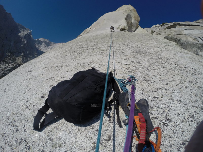 Leading the slab before the pitch 5 bolt ladder