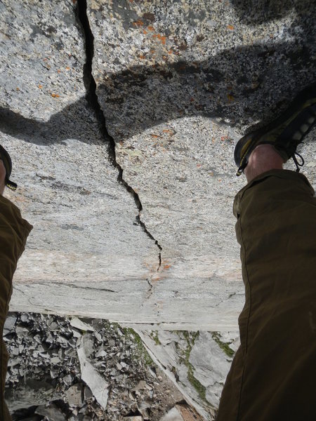 Looking down the pitch 3 finger crack.