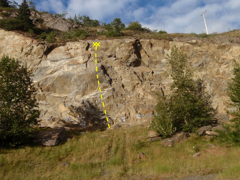 Look for the cable on a hanger to locate this route.
