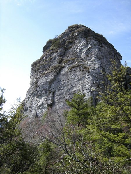 The north face including North Ridge and White Lightning