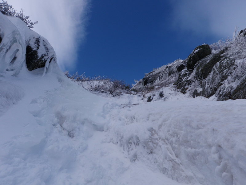 Nearing the top of south gully