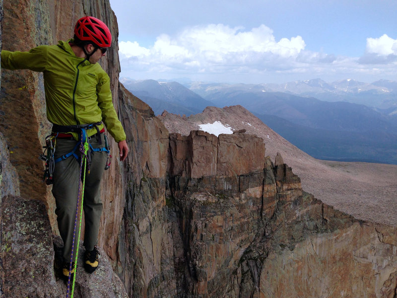 Enjoying the view from the top of pitch 6.
