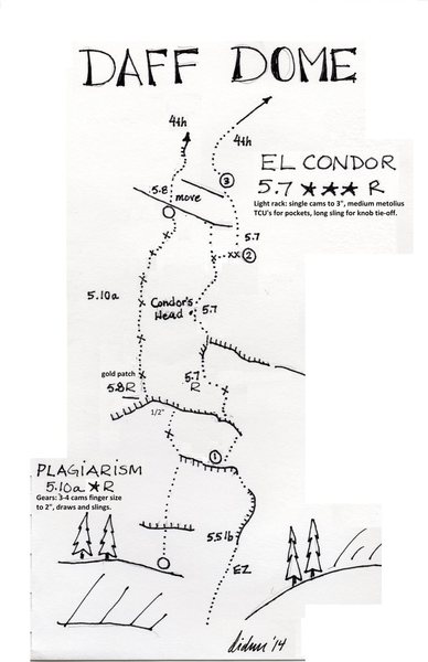 El Condor topo - Daff Dome West Face