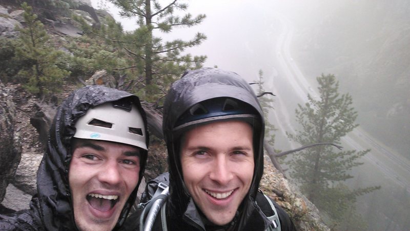 Bailing on Royal Flush during a crazy rain/hail storm...halfway down the rappels.