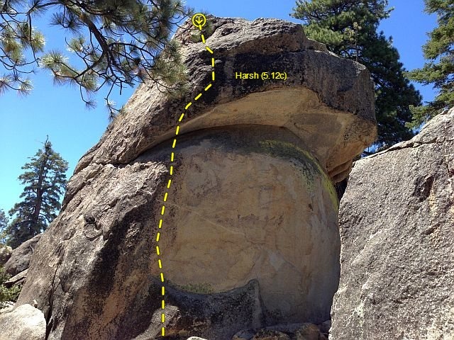 Harsh (5.12c), Holcomb Valley Pinnacles