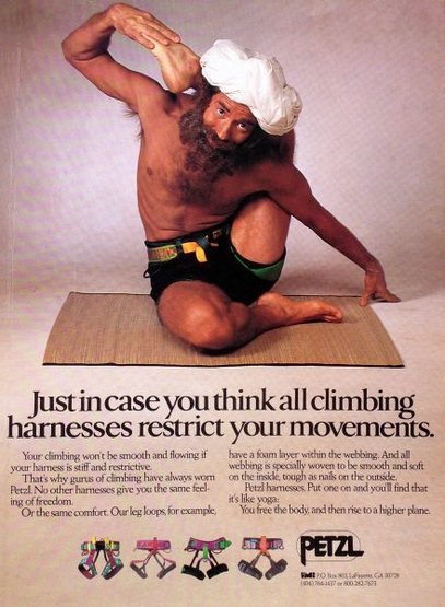 Petzl harness ad (1991)