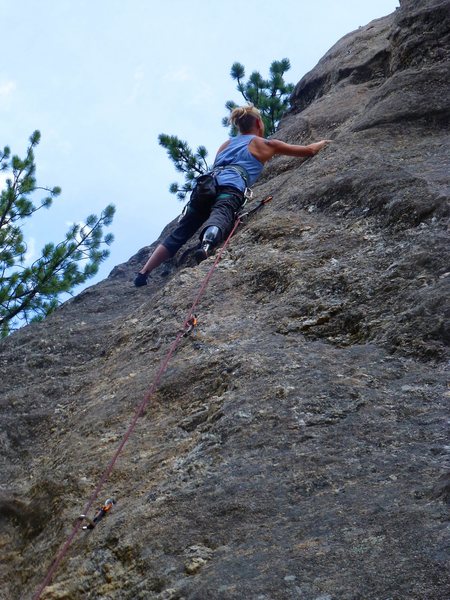 For the commenter "maybe a good first lead for your mother." I AM somebody's mother. And my kids climbed here too.