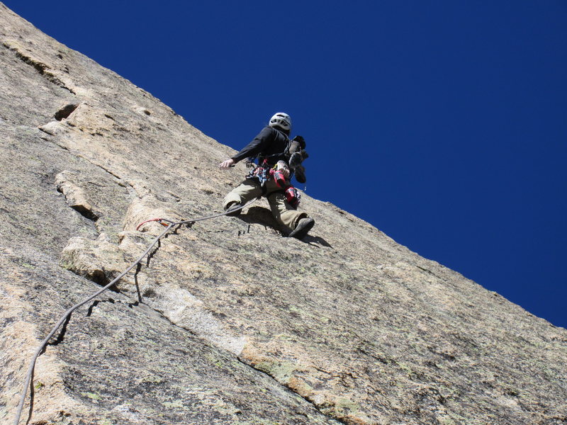 Alexander just before he launched into the crux on The Barb on Spearhead. What a fantastic route!