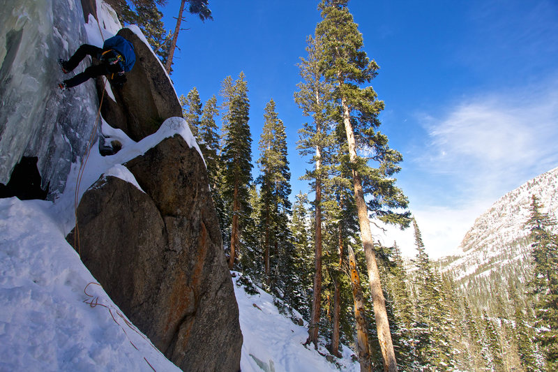 Reppelling down the Cave route.