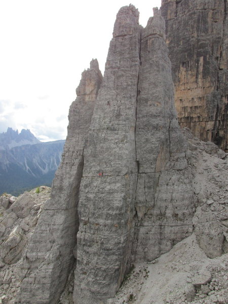 Torree Seconda, made up by Torre Lusy, Torre Barancio, and Torre Romana, Left to Right.