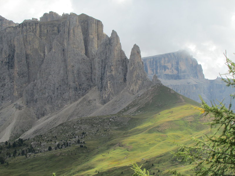 The Sella Towers from Steinerne Stadt.