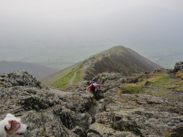 The trail up Halls Fell Ridge