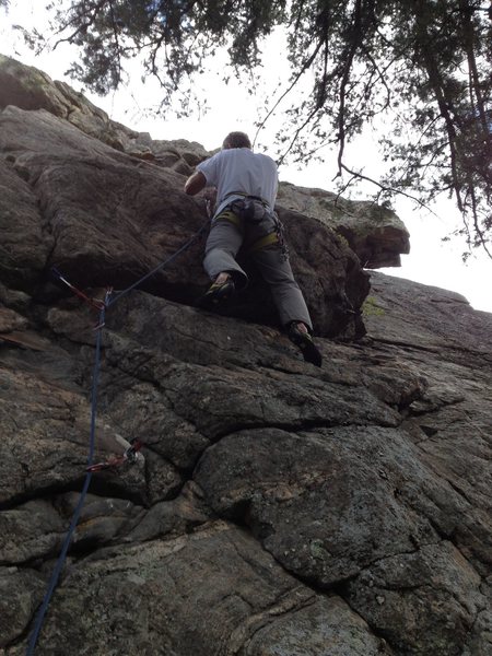 At the crux move.