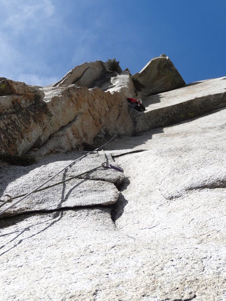 Aaron leading the very tricky 8th pitch.