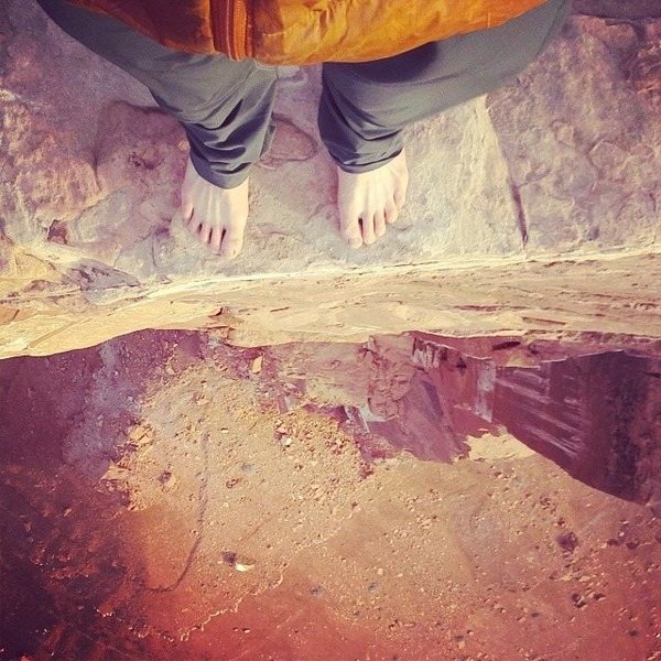 Looking down off of Castleton Tower, Moab, UT.