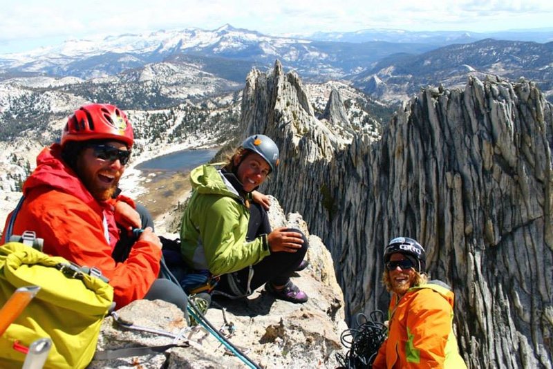 he crew on top of the North summit of the Matthes Crest traverse