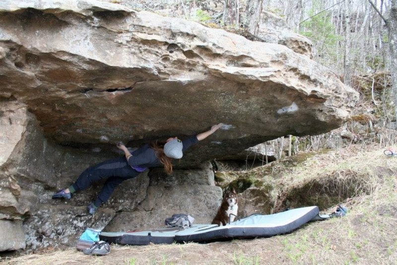 Lynn on Pocket Hercules; V7. Start hold broke 2014, not sure if it