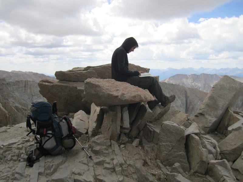 Looking for visual of trail ahead, base of Mt. Whitney after 99 switchbacks, continuing to Yosemite via the JMT.