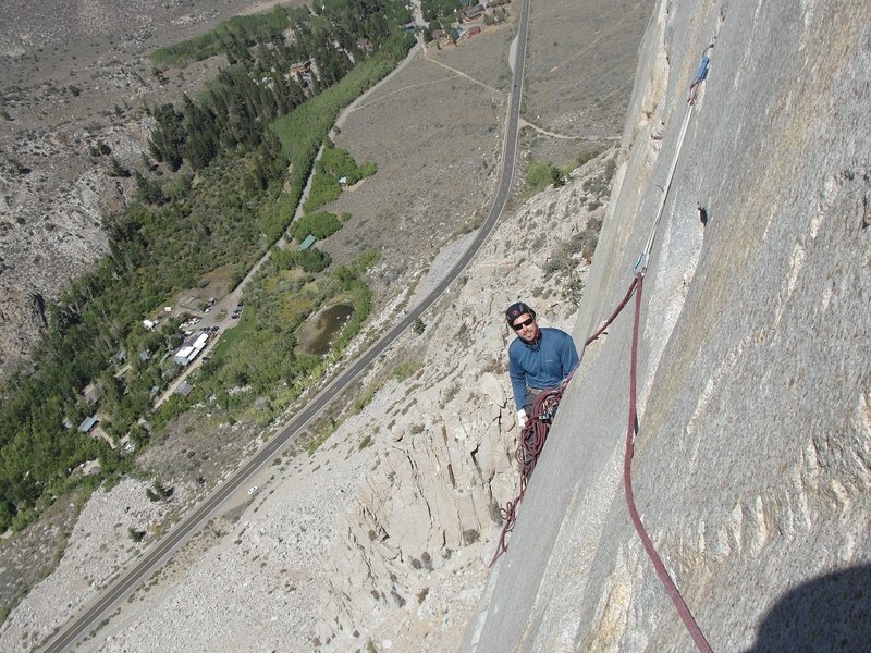 My good friend Keith at the belay on pitch two.