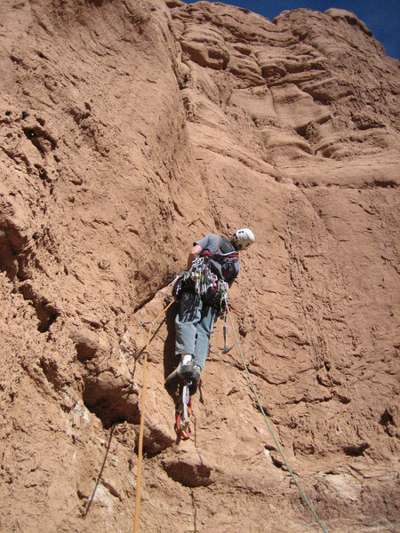 Me, starting up pitch 1. Photo by Fran Bagenal