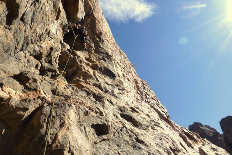 Entering the crux.