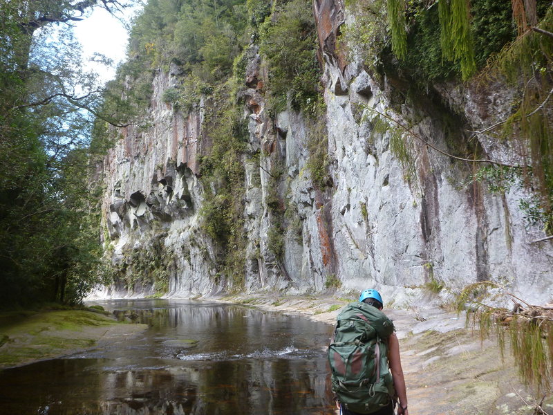 River wall, Mangorewa Gorge