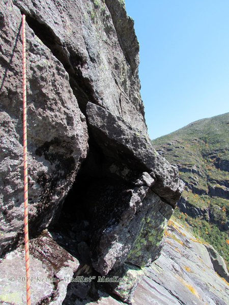 Detached block in the cliff band of P3.
