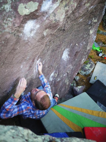 Hard, but I agree with Remo: best line on the boulder. Photo Satermo, me sending