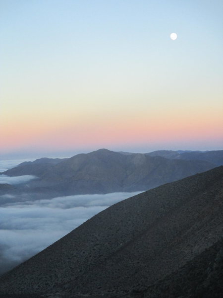A view of dawn breaking from Arroyo Agua Grande, which separates Cerro Negro and Cerro Mamalluca
