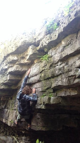 From the crimpy pockets to the ledge