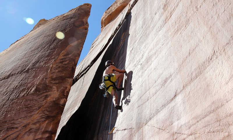 Me leading Short Cupped Hands. Such a fun climb.