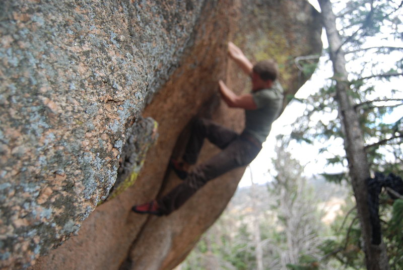 Climbing some classic splitter in the college days.<br>
<br>
Photo by Rob Joyce.