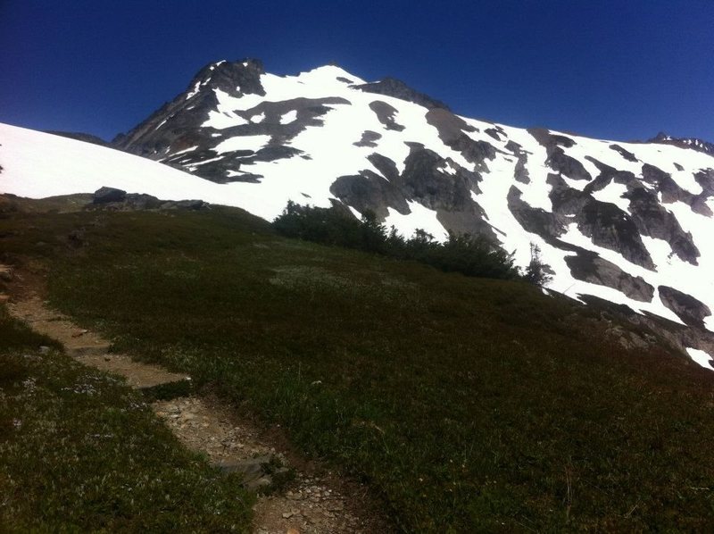 A shot of the peak from the trail about 1 mile from camp.