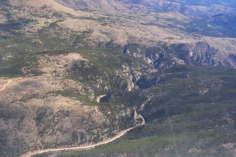 The Narrows of Boulder Canyon (starting with Cob Rock) as seen from just above....