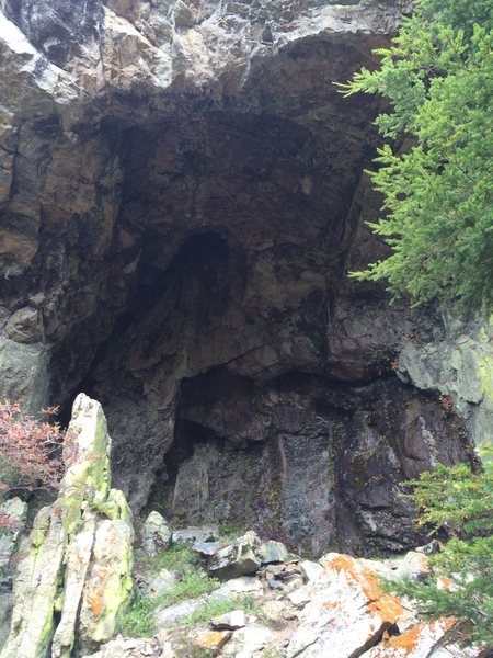 The cave at the base