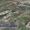 BLAIR OVERVIEW:<br>
<br>
A nearly 3D view of the Blair Area as seen from above. An arbitrary (yellow) line has been drawn to indicate how Upper Blair actually sits significantly higher than Lower Blair, making it quite easy to separate the two for identification purposes as well as their inclusive formations. Each (ie both 'Upper' and 'Lower' Blairs) will be treated separately at higher magnification with more detail on their respective pages.<br>
 <br>
Abbreviations:<br>
<br>
Upper Blair:  EC=East Corner, H=The Heap, JT=John's Tower, LJT=Little John's Tower, NC=North Corner, SC=South Corner, SMB=Spectreman Buttress, WC=West Corner.<br>
<br>
Lower Blair:  B1=Blair 1, B1a=Blair 1 Annex, B2=Blair 2, B3=Blair 3, GR=Goldirocks, LB=Little Blair.<br>
<br>
#707=USFS Road 707.