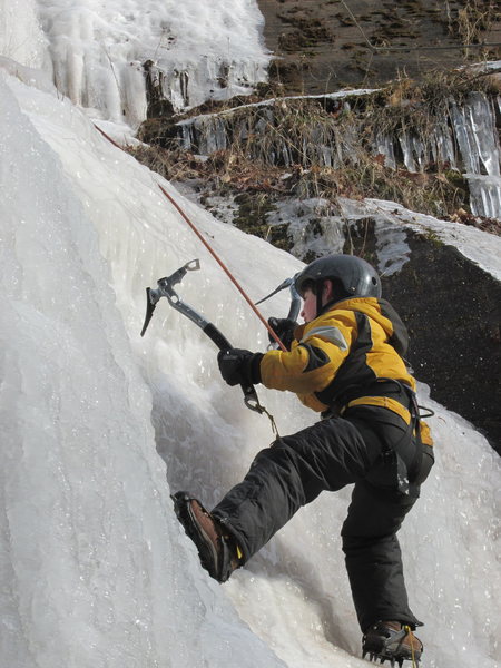 JONAH CHALNICK AT 9 YEARS OLD CLIMBING ICE AT THE ASBESTOS WALL IN THE CATSKILLS 2013.