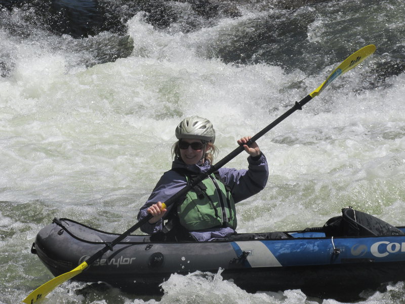 Sheri on the Cartecay River below Blackberry Falls 2014. This photo was snapped just at the right time- it almost looks like she posed for the shot!