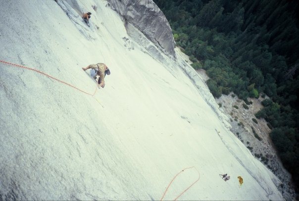 Another view looking down the "Glass Menagerie"(5.12a) from the top of the 8th pitch of the Hall of Mirrors.