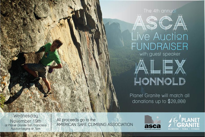 ASCA Fundraiser at Planet Granite San Francisco featuring guest speaker Alex Honnold