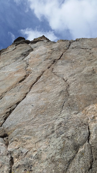 Cold Shot is the bolted line that starts just right of the right-leaning crack that splits the formation.