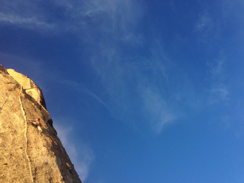 Christina taking a sunset run on Lesbian Love. <br>
<br>
Photo: Corey Gargano