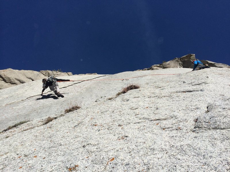 Climber on the 2nd tension traverse.